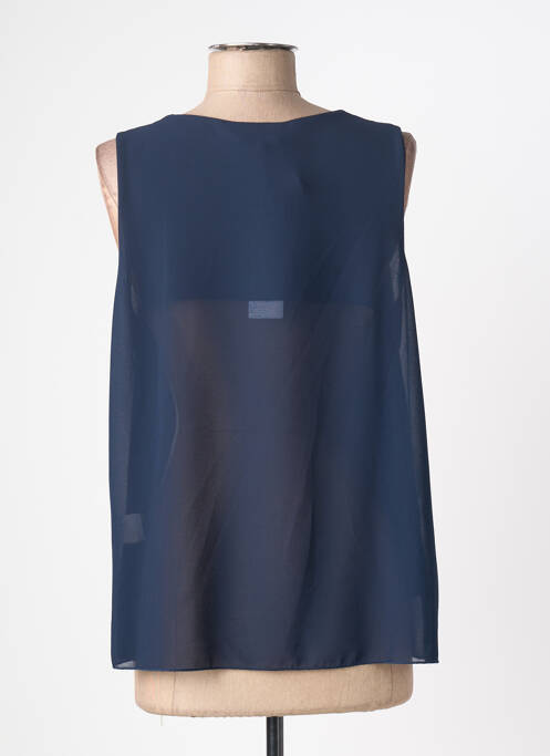 Top coupe fluide sans manche bleu fonce QUATTRO femme