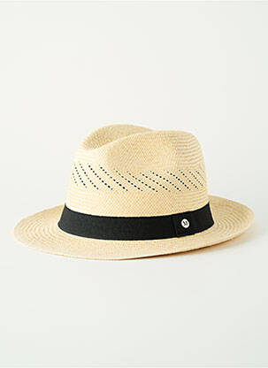 Chapeau forme chapeau paille noir FLECHET homme