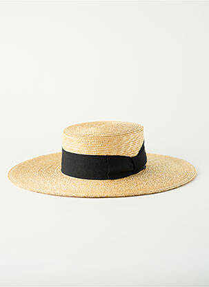 Chapeau forme chapeau paille noir FLECHET unisexe