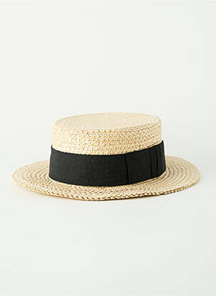 Chapeau forme chapeau paille noir COUSTILLERES homme