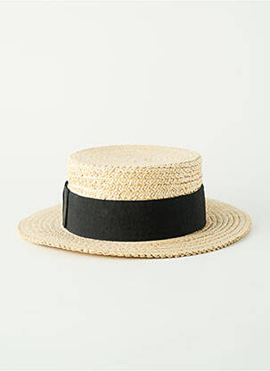 Chapeau forme chapeau paille noir COUSTILLERES homme