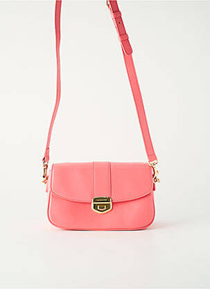 Sac fermeture rabat clipsé forme rectangulaire rose LANCASTER femme