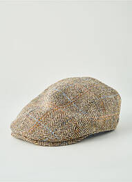 Casquette doublure beige HARRIS TWEED homme
