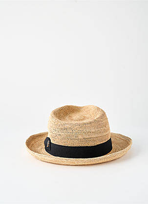Chapeau forme chapeau paille noir FLECHET homme