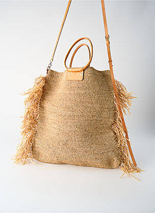 Sac poignée 2 anses de portée beige SUN & GREEN femme