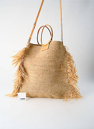Sac poignée 2 anses de portée beige SUN & GREEN femme