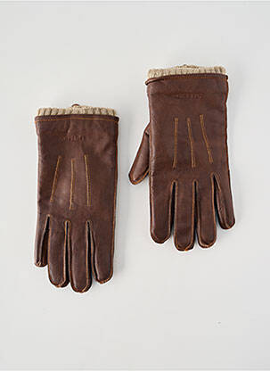Gants effet matière satinée marron STETSON homme