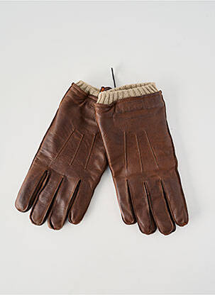 Gants effet matière satinée marron STETSON homme