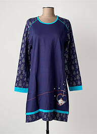 Chemise de nuit sérigraphie bleu ROSE POMME femme
