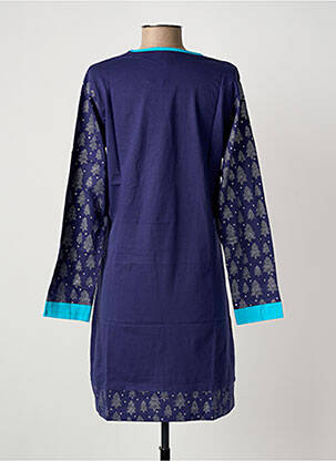 Chemise de nuit sérigraphie bleu ROSE POMME femme