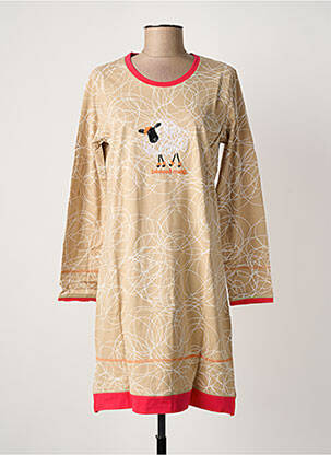 Chemise de nuit sérigraphie beige ROSE POMME femme