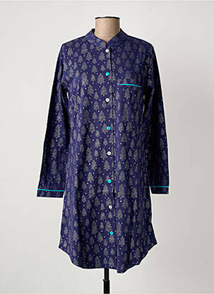 Chemise de nuit manches longues bleu ROSE POMME femme