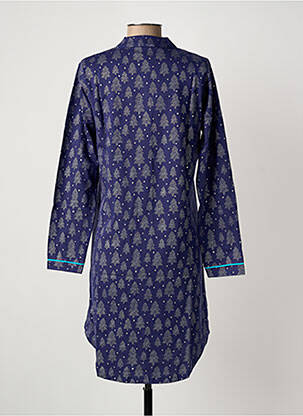 Chemise de nuit manches longues bleu ROSE POMME femme