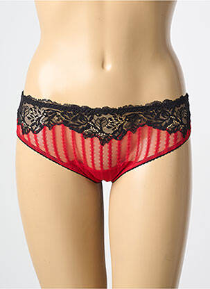 Culotte broderie dentelle de calais rouge AMBRA femme