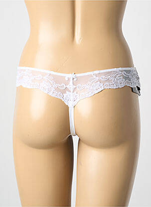 Tanga tissage satiné blanc AMBRA femme