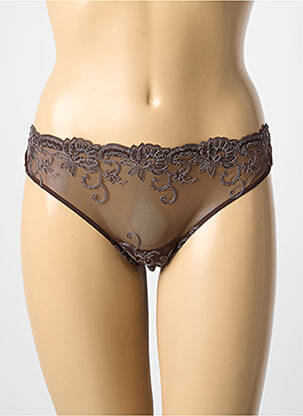 Tanga stretch marron AMBRA femme