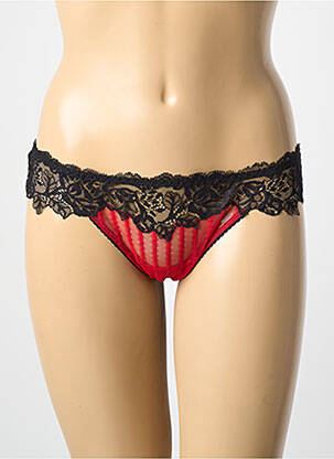 Tanga effet matière satinée rouge AMBRA femme