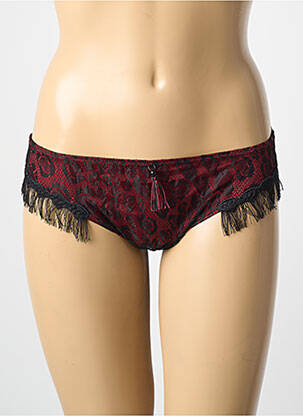 Tanga effet matière satinée rouge AMBRA femme