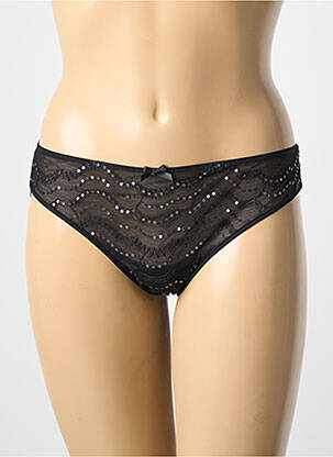 Tanga stretch noir AMBRA femme