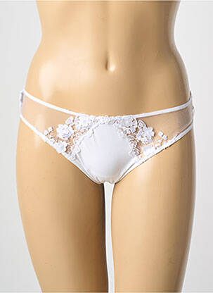Tanga tissage satiné blanc AMBRA femme