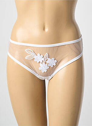 Tanga stretch blanc AMBRA femme