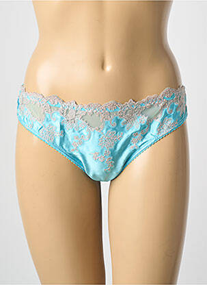 Tanga tissage satiné bleu AMBRA femme