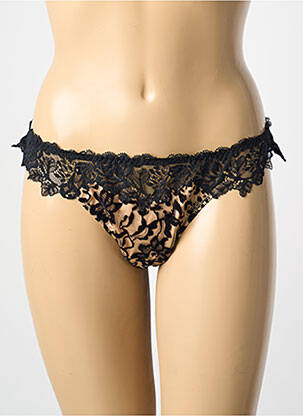 Tanga tissage satiné beige AMBRA femme