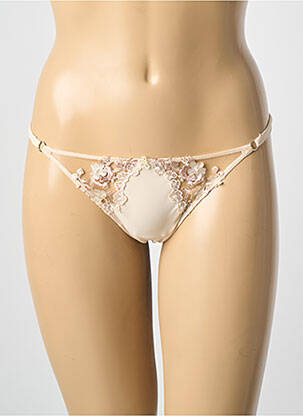 Tanga tissage satiné beige AMBRA femme