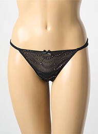 Tanga stretch noir AMBRA femme