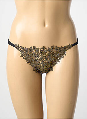 Tanga tissage satiné or AMBRA femme