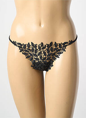 String tissage satiné noir AMBRA femme