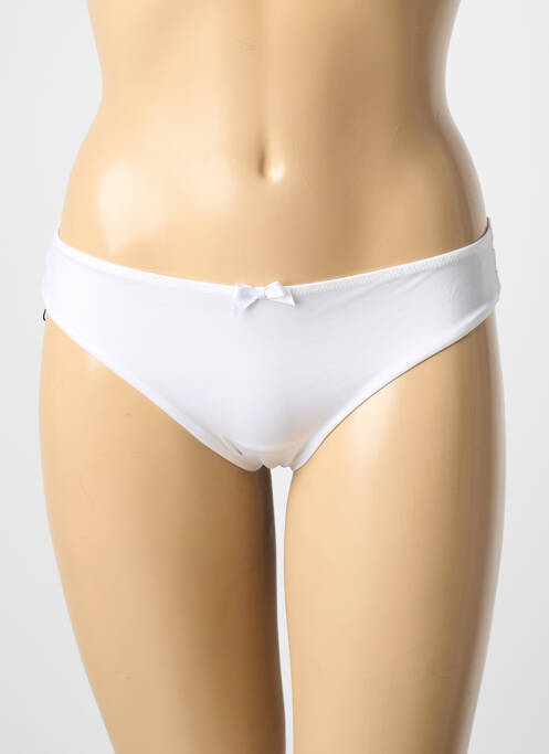 Tanga tissage satiné blanc AMBRA femme