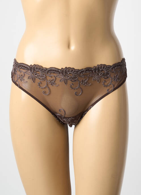 Tanga stretch marron AMBRA femme