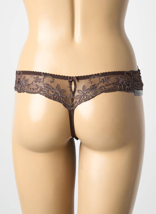Tanga stretch marron AMBRA femme