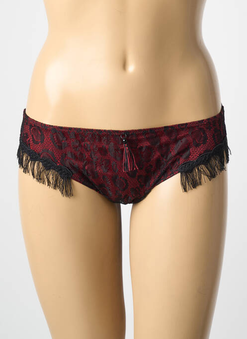 Tanga effet matière satinée rouge AMBRA femme