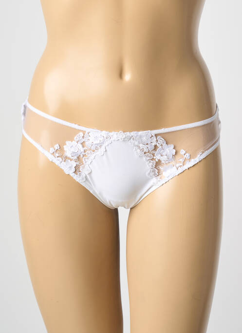 Tanga tissage satiné blanc AMBRA femme