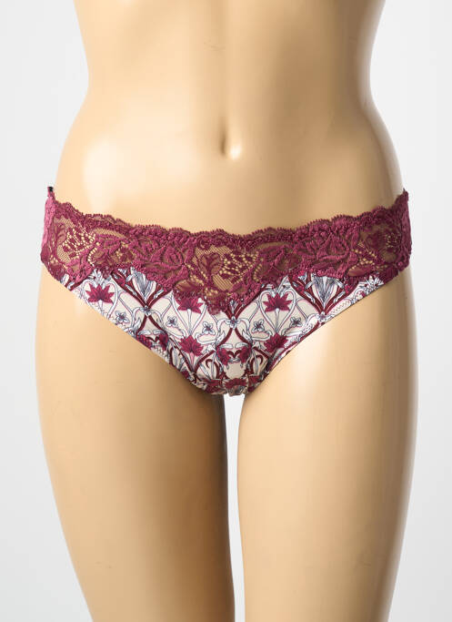 Tanga tissage satiné rouge AMBRA femme