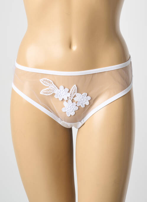 Tanga stretch blanc AMBRA femme