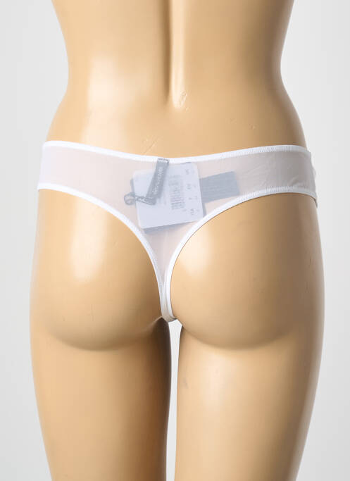 Tanga stretch blanc AMBRA femme