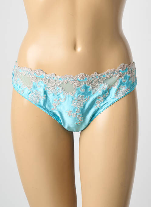 Tanga tissage satiné bleu AMBRA femme