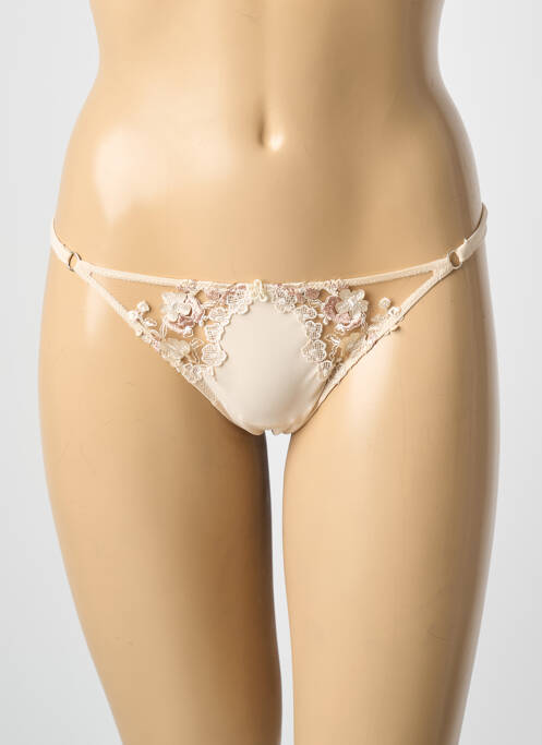 Tanga tissage satiné beige AMBRA femme