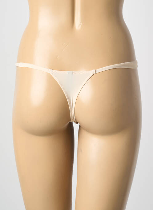 Tanga tissage satiné beige AMBRA femme