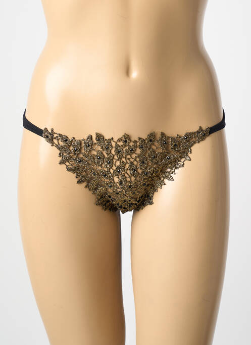 Tanga tissage satiné or AMBRA femme