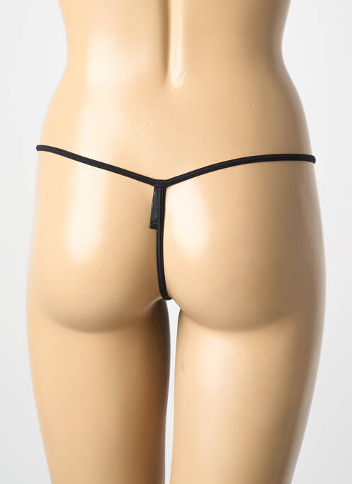 String tissage satiné noir AMBRA femme