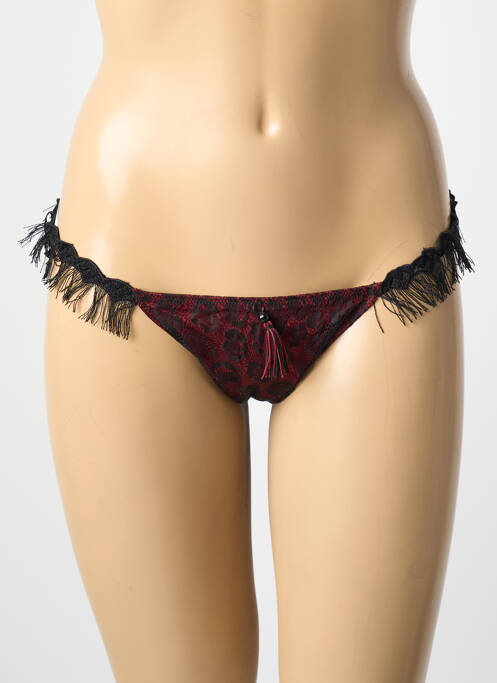 Tanga tissage satiné rouge AMBRA femme