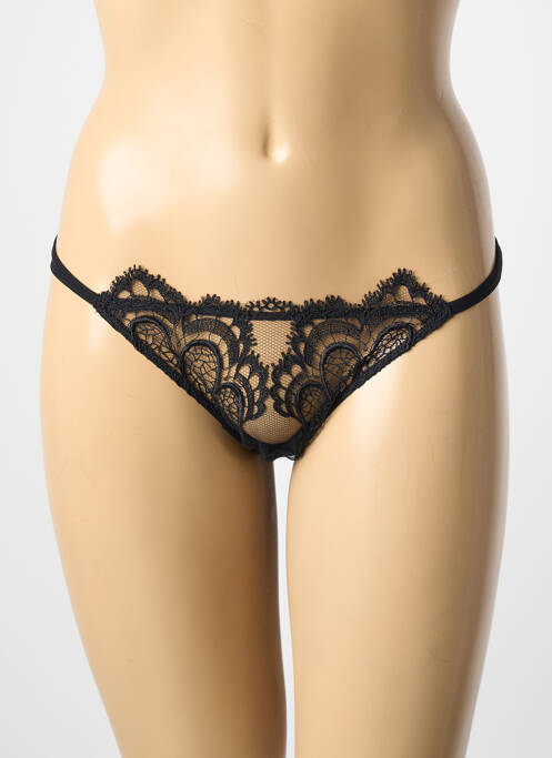 String effet matière satinée noir AMBRA femme