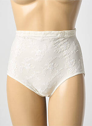 Culotte haute tissage satiné beige SECRET D'EVA femme