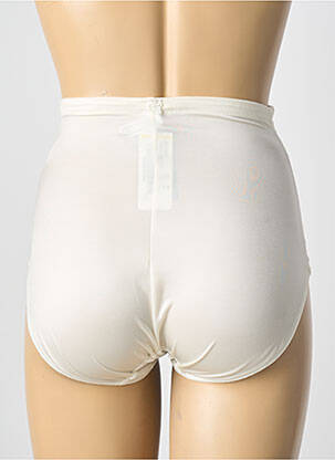 Culotte haute tissage satiné beige SECRET D'EVA femme