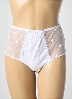 Culotte haute stretch blanc SECRET D'EVA femme