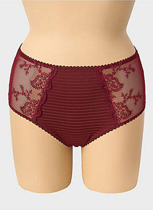 Culotte haute effet matière satinée rouge LOUISA BRACQ femme